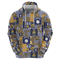 Ekamawir omo Nauru Zip Hoodie Pacific Patchwork Xmas Vibes - Polynesian Pride
