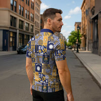 Ekamawir omo Nauru Zipper Polo Shirt Pacific Patchwork Xmas Vibes - Polynesian Pride