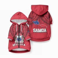 Polynesian Independent State of Samoa Red Pet Hoodie LT9 Zip-up Red - Polynesian Pride