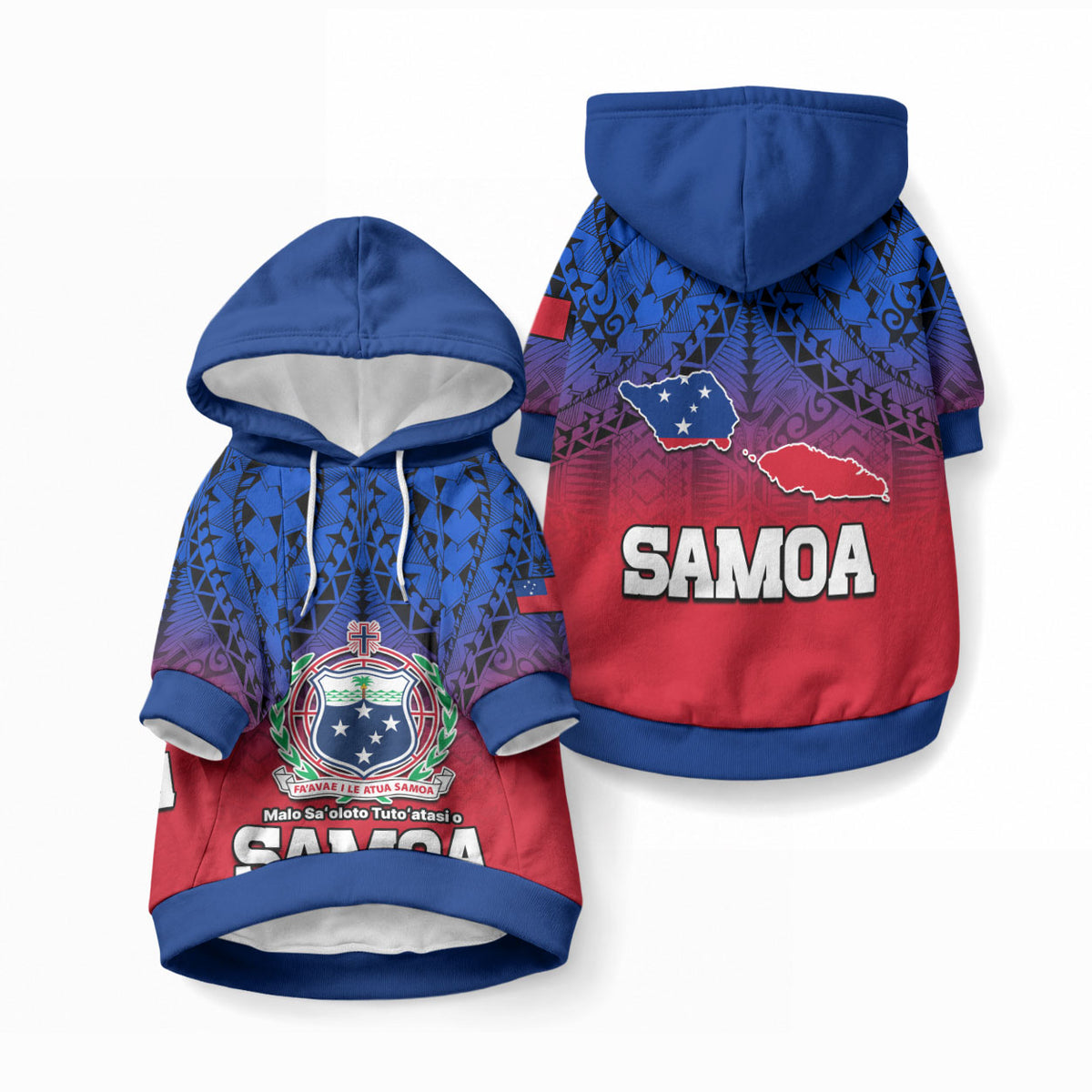 Polynesian Independent State of Samoa Gradient Pet Hoodie LT9 Pullover Gradient - Polynesian Pride