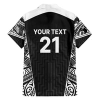 New Zealand Black Fern Custom Hawaiian Shirt Maori Tukutuku Black-white Motif LT9 - Polynesian Pride