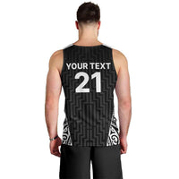 New Zealand Black Fern Custom Men Tank Top Maori Tukutuku Black-white Motif LT9 - Polynesian Pride