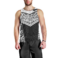 New Zealand Black Fern Custom Men Tank Top Maori Tukutuku Black-white Motif LT9 - Polynesian Pride