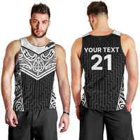 New Zealand Black Fern Custom Men Tank Top Maori Tukutuku Black-white Motif LT9 - Polynesian Pride
