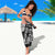 New Zealand Black Fern Custom Sarong Maori Tukutuku Black-white Motif