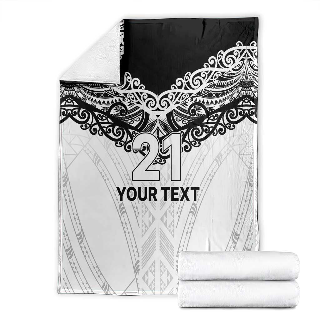 New Zealand Koru Fern Custom Blanket Simple Taniko Motif