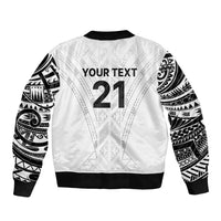 New Zealand Koru Fern Custom Bomber Jacket Simple Taniko Motif LT9 - Polynesian Pride