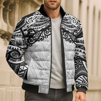 New Zealand Koru Fern Custom Bomber Puffer Jacket Simple Taniko Motif LT9 - Polynesian Pride