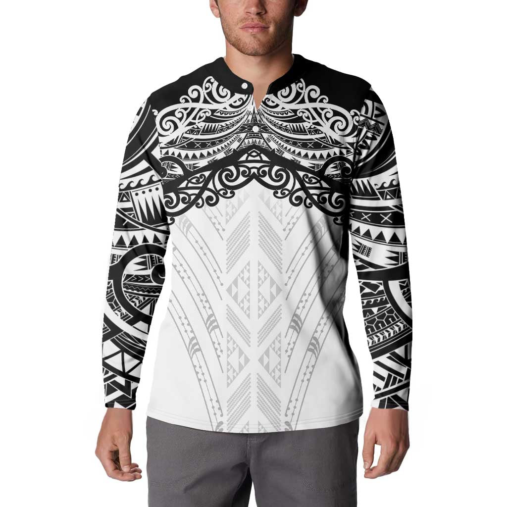 New Zealand Koru Fern Custom Button Sweatshirt Simple Taniko Motif LT9 - Polynesian Pride