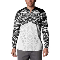 New Zealand Koru Fern Custom Button Sweatshirt Simple Taniko Motif LT9 - Polynesian Pride