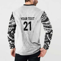 New Zealand Koru Fern Custom Button Sweatshirt Simple Taniko Motif LT9 - Polynesian Pride
