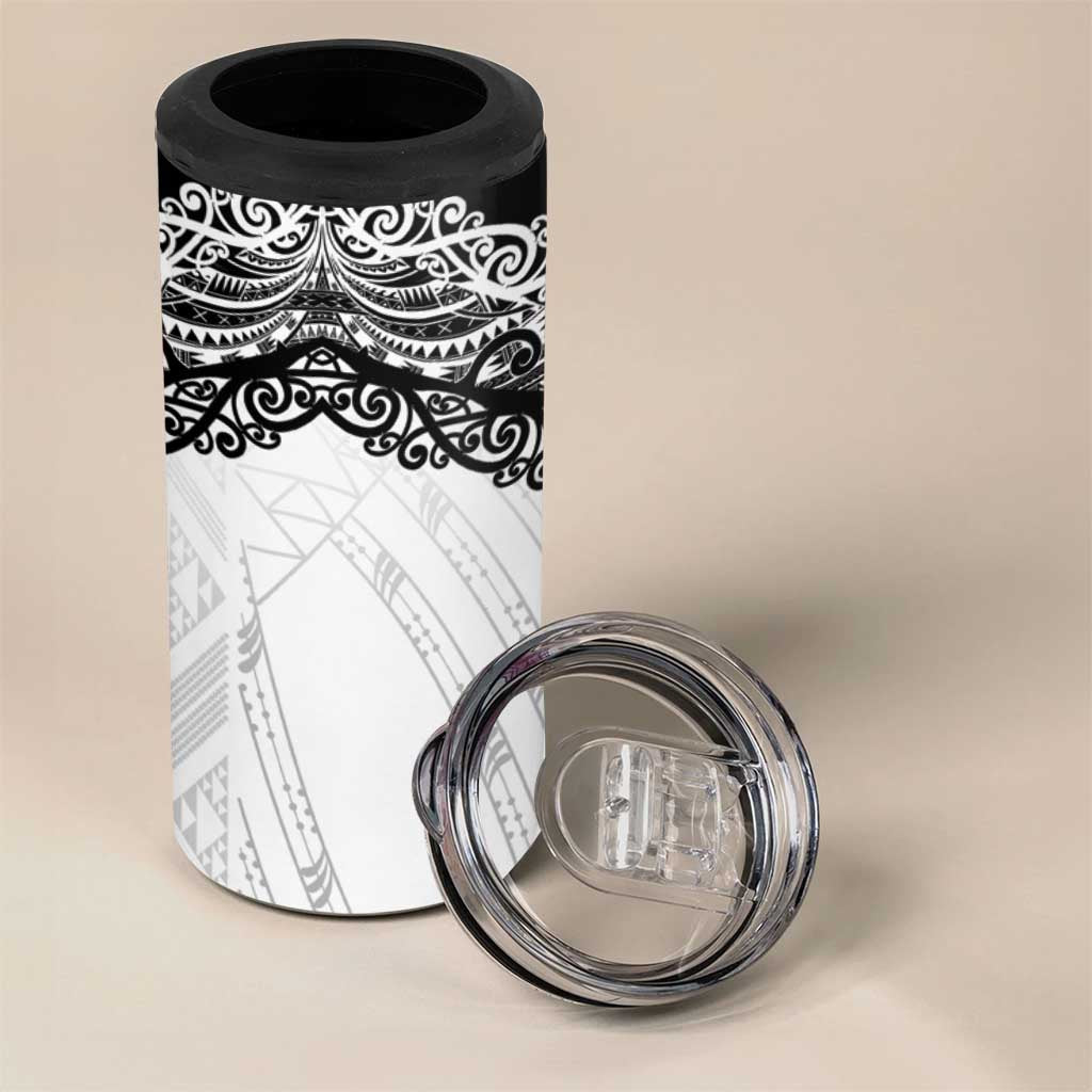 New Zealand Koru Fern Custom 4 in 1 Can Cooler Tumbler Simple Taniko Motif