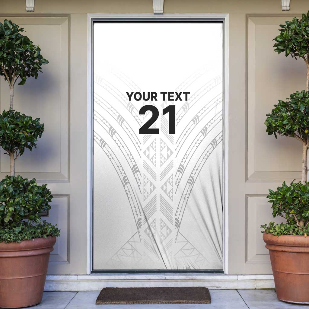 New Zealand Koru Fern Custom Door Cover Simple Taniko Motif - Polynesian Pride