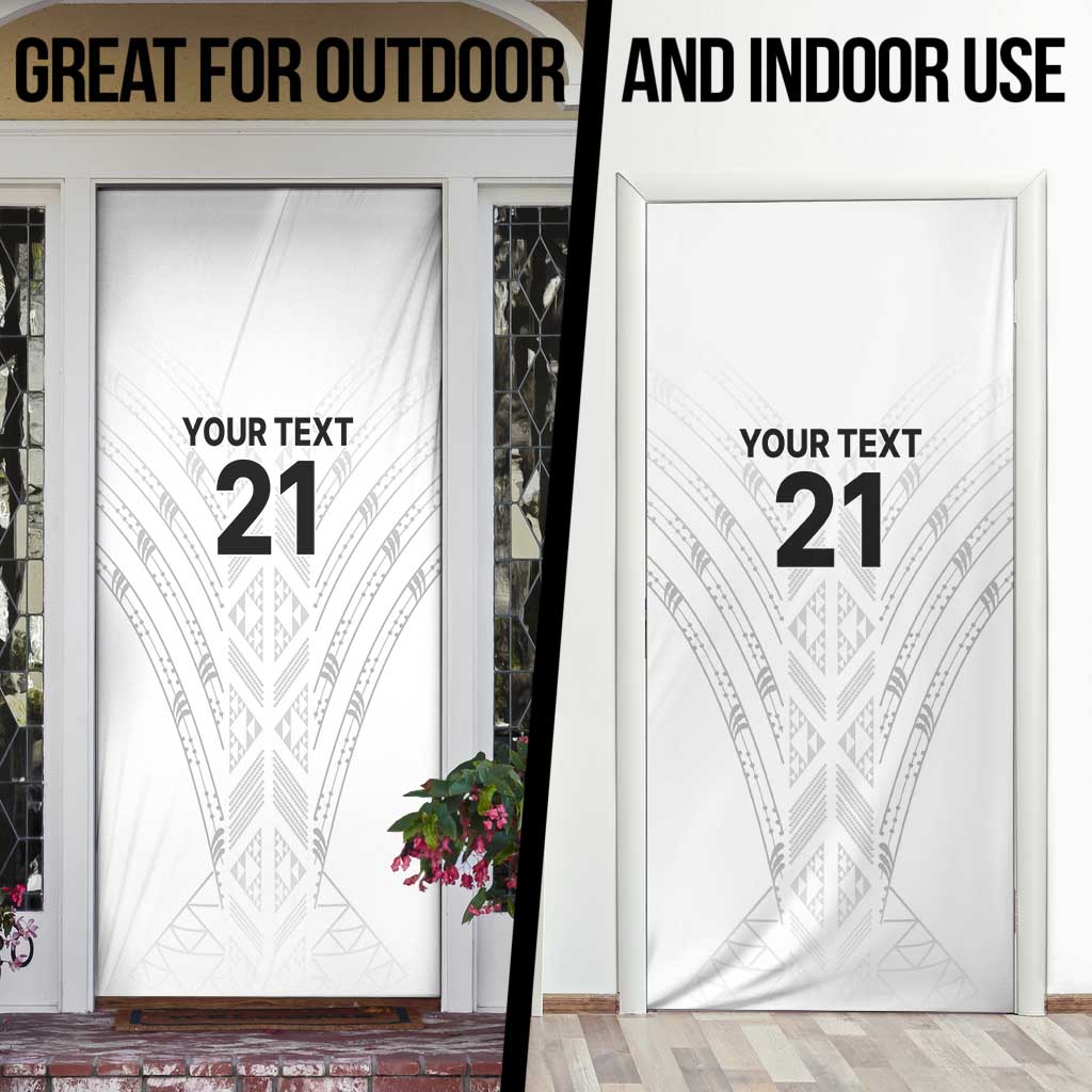 New Zealand Koru Fern Custom Door Cover Simple Taniko Motif - Polynesian Pride