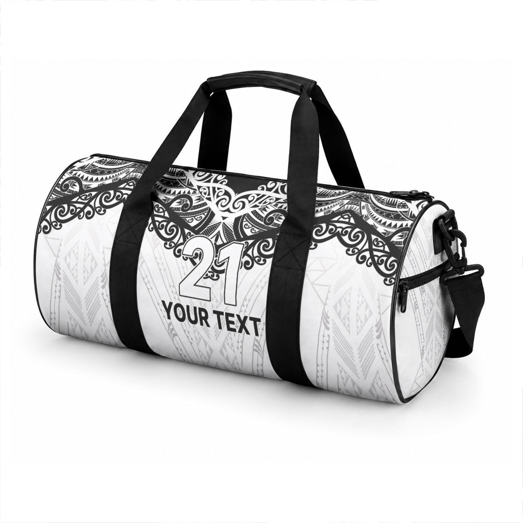 New Zealand Koru Fern Custom Duffle Bag Simple Taniko Motif LT9 - Polynesian Pride