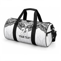 New Zealand Koru Fern Custom Duffle Bag Simple Taniko Motif LT9 - Polynesian Pride