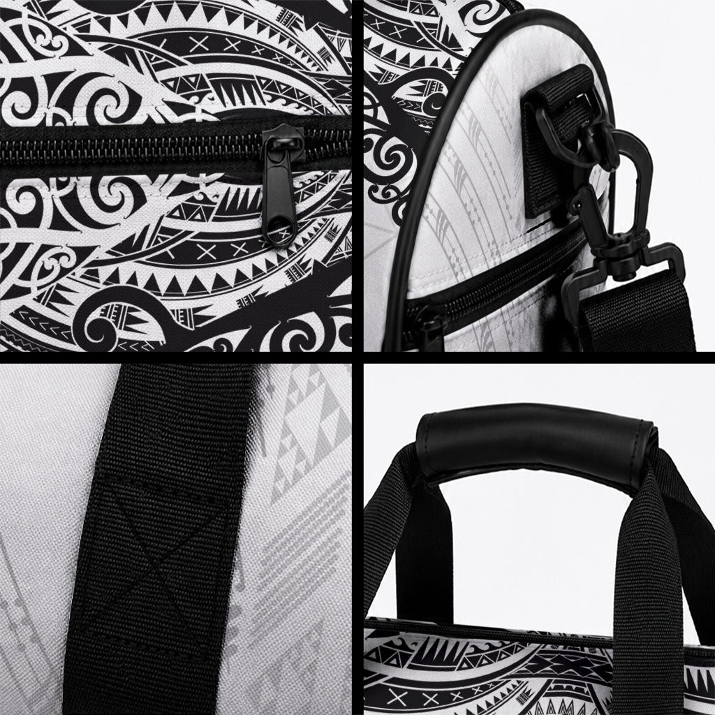 New Zealand Koru Fern Custom Duffle Bag Simple Taniko Motif LT9 - Polynesian Pride