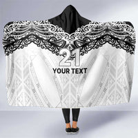 New Zealand Koru Fern Custom Hooded Blanket Simple Taniko Motif