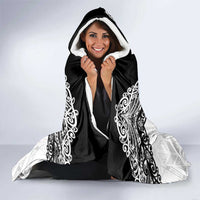 New Zealand Koru Fern Custom Hooded Blanket Simple Taniko Motif