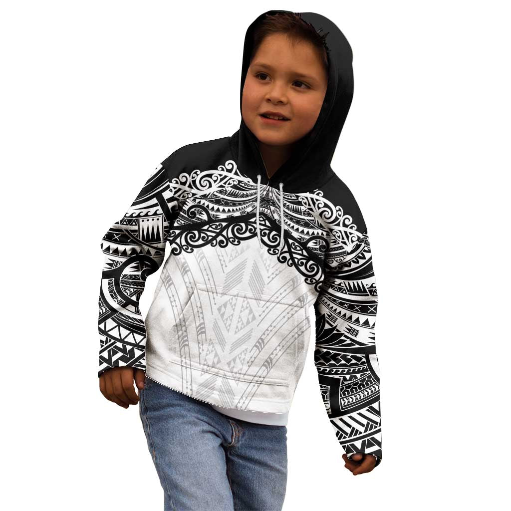 New Zealand Koru Fern Custom Kid Hoodie Simple Taniko Motif