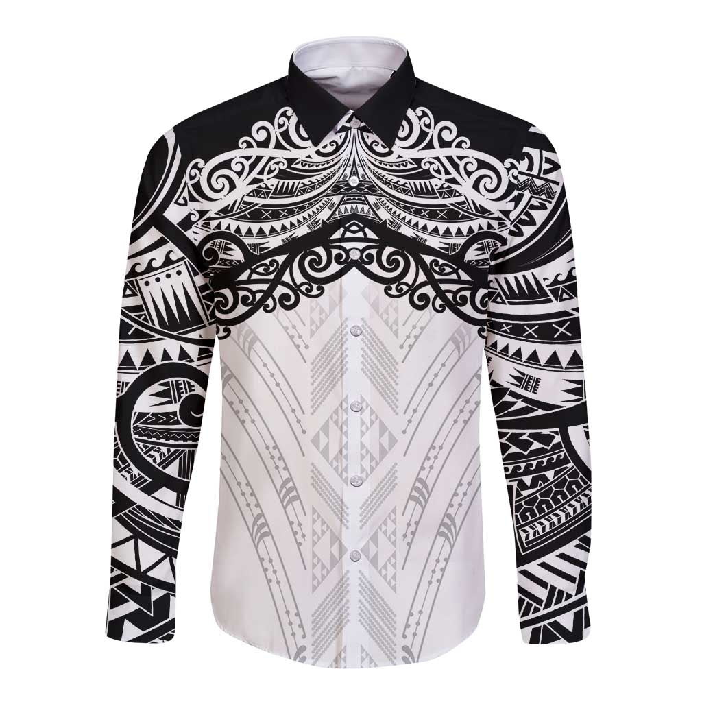 New Zealand Koru Fern Custom Long Sleeve Button Shirt Simple Taniko Motif