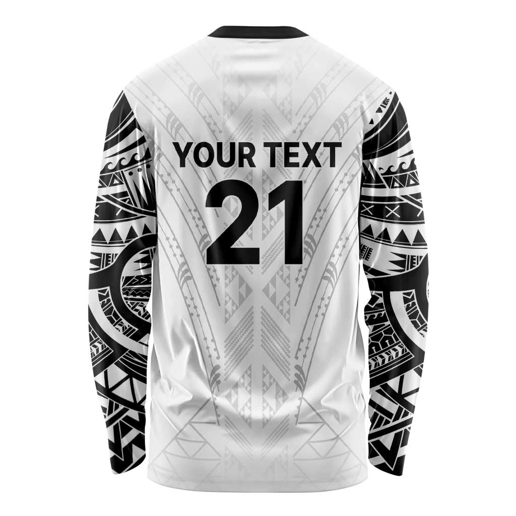 New Zealand Koru Fern Custom Long Sleeve Shirt Simple Taniko Motif