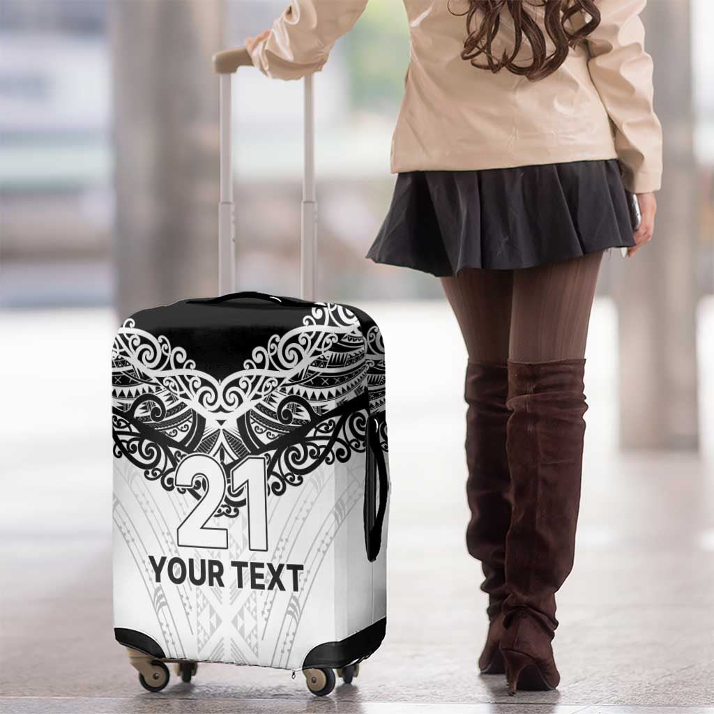 New Zealand Koru Fern Custom Luggage Cover Simple Taniko Motif