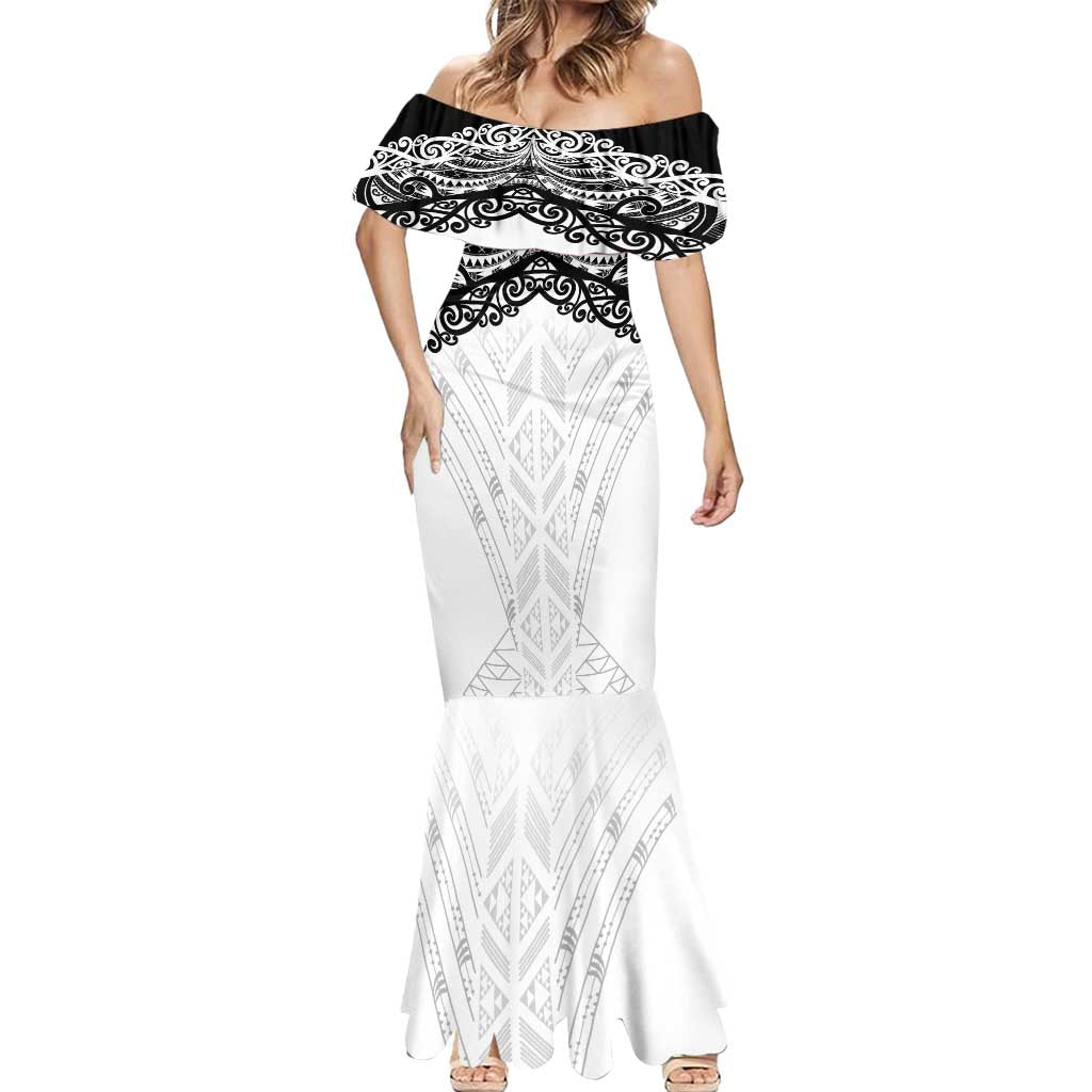 New Zealand Koru Fern Custom Mermaid Dress Simple Taniko Motif