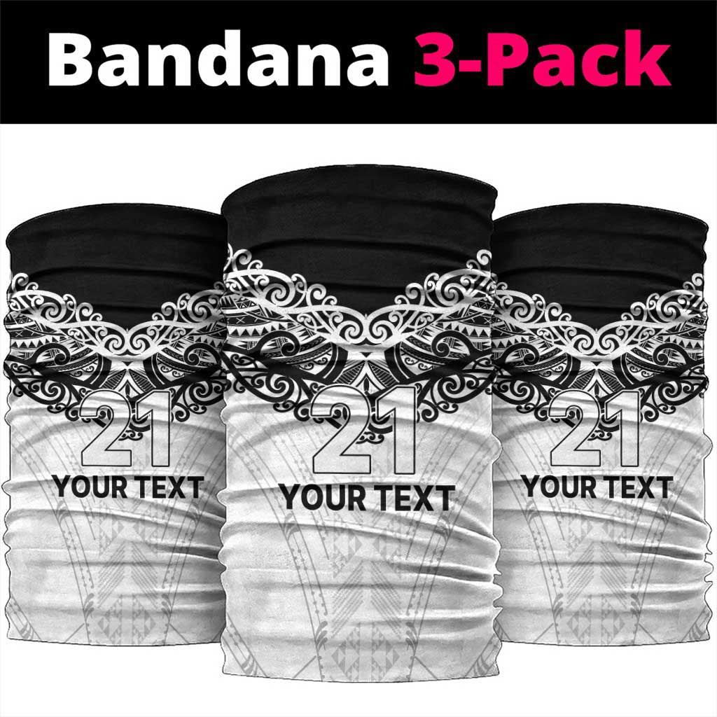 New Zealand Koru Fern Custom Neck Gaiter Simple Taniko Motif - Polynesian Pride