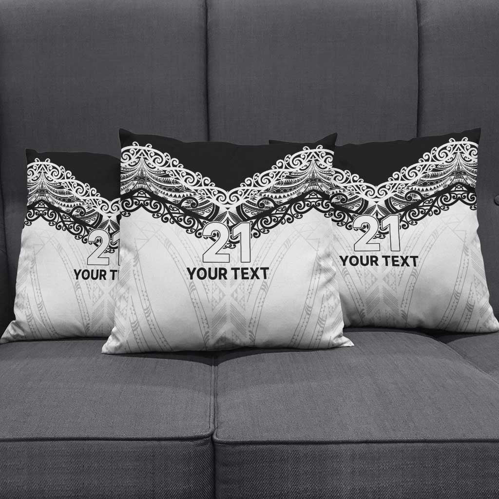 New Zealand Koru Fern Custom Pillow Cover Simple Taniko Motif - Polynesian Pride