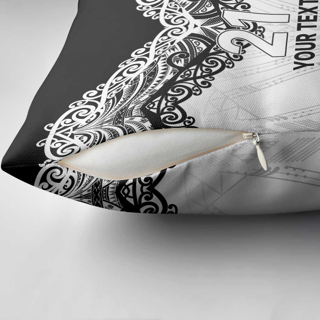 New Zealand Koru Fern Custom Pillow Cover Simple Taniko Motif - Polynesian Pride