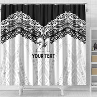 New Zealand Koru Fern Custom Shower Curtain Simple Taniko Motif