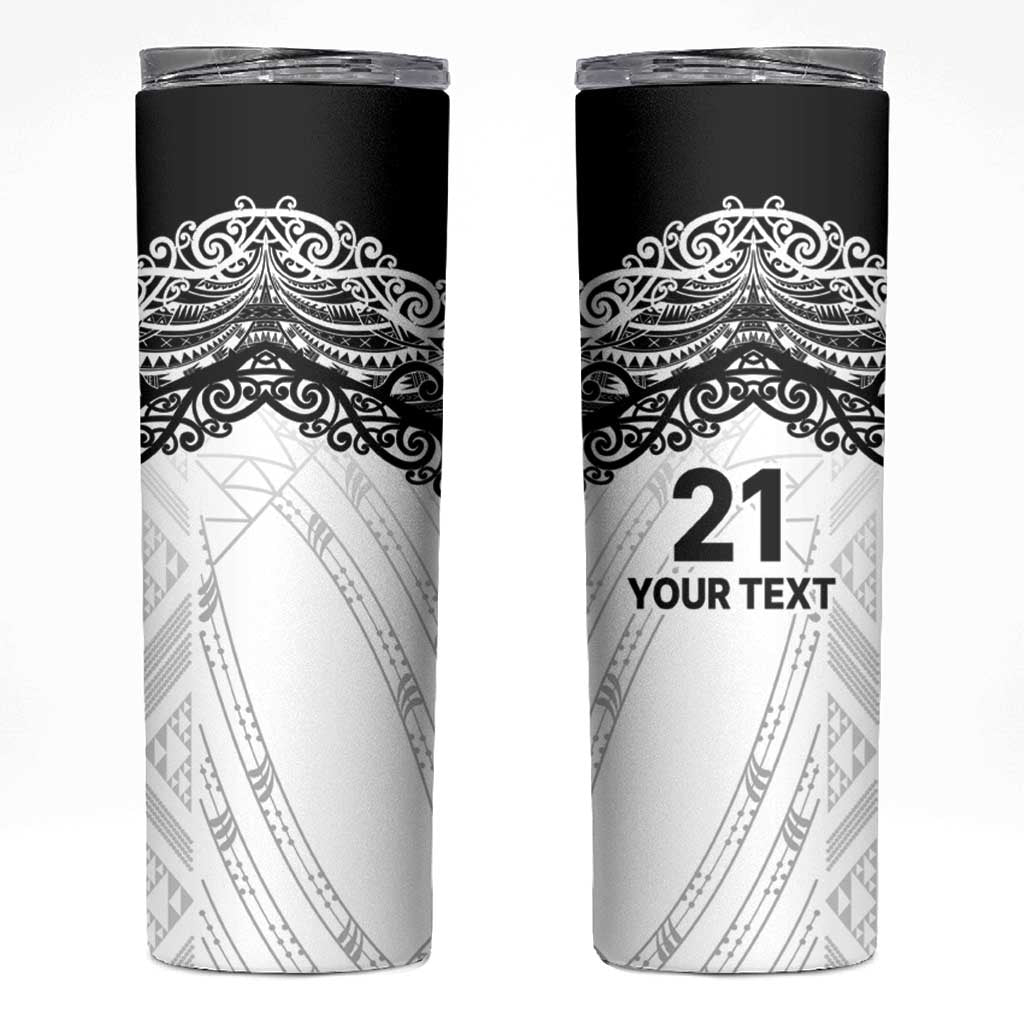 New Zealand Koru Fern Custom Skinny Tumbler Simple Taniko Motif