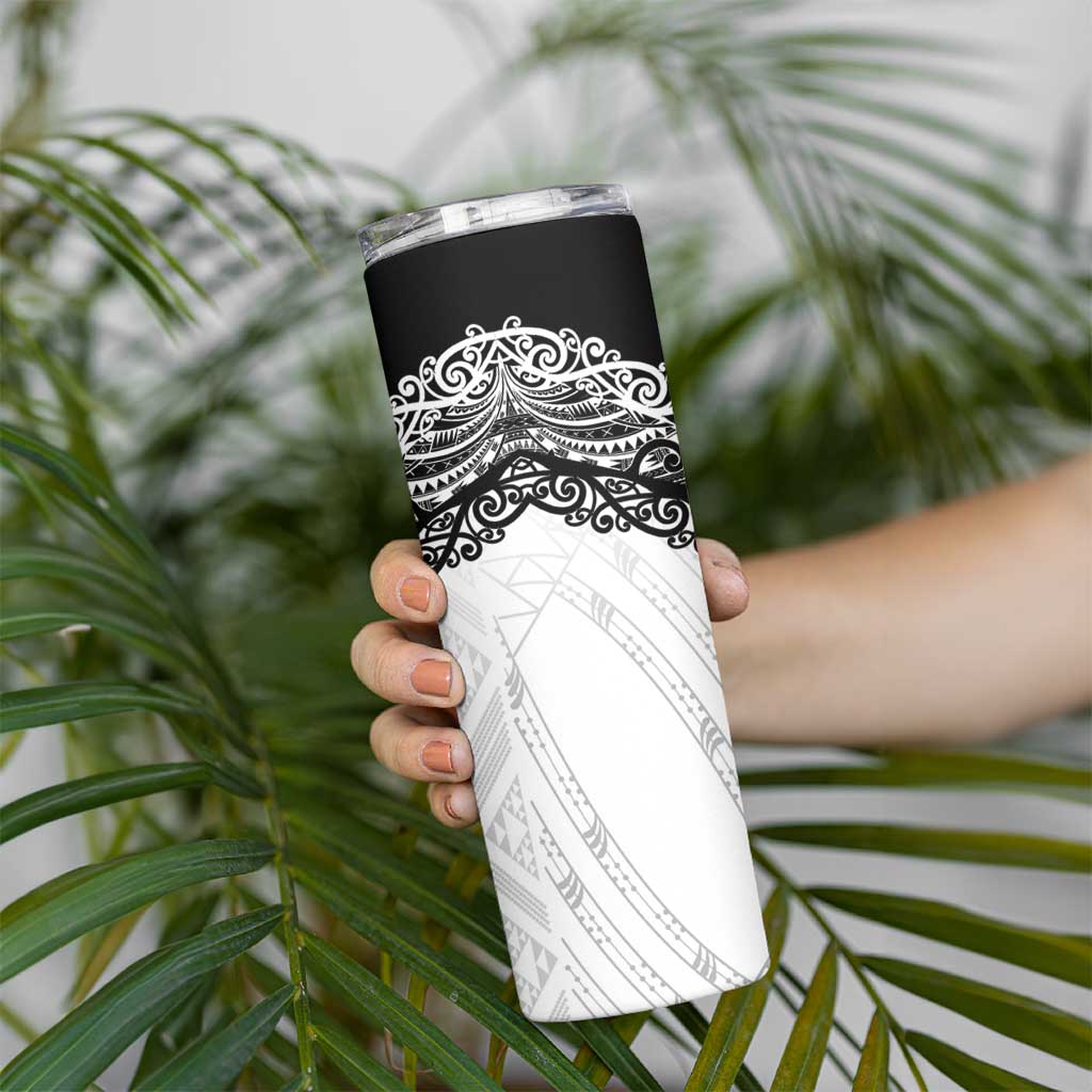 New Zealand Koru Fern Custom Skinny Tumbler Simple Taniko Motif LT9 - Polynesian Pride