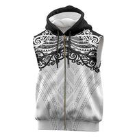 New Zealand Koru Fern Custom Sleeveless Zip Hoodie Simple Taniko Motif - Polynesian Pride