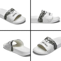 New Zealand Koru Fern Custom Slide Sandals Simple Taniko Motif - Polynesian Pride