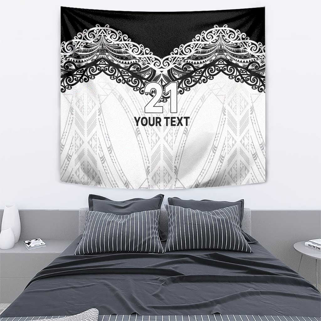 New Zealand Koru Fern Custom Tapestry Simple Taniko Motif