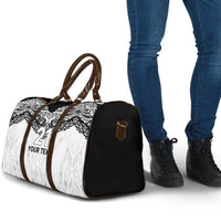 New Zealand Koru Fern Custom Travel Bag Simple Taniko Motif - Polynesian Pride