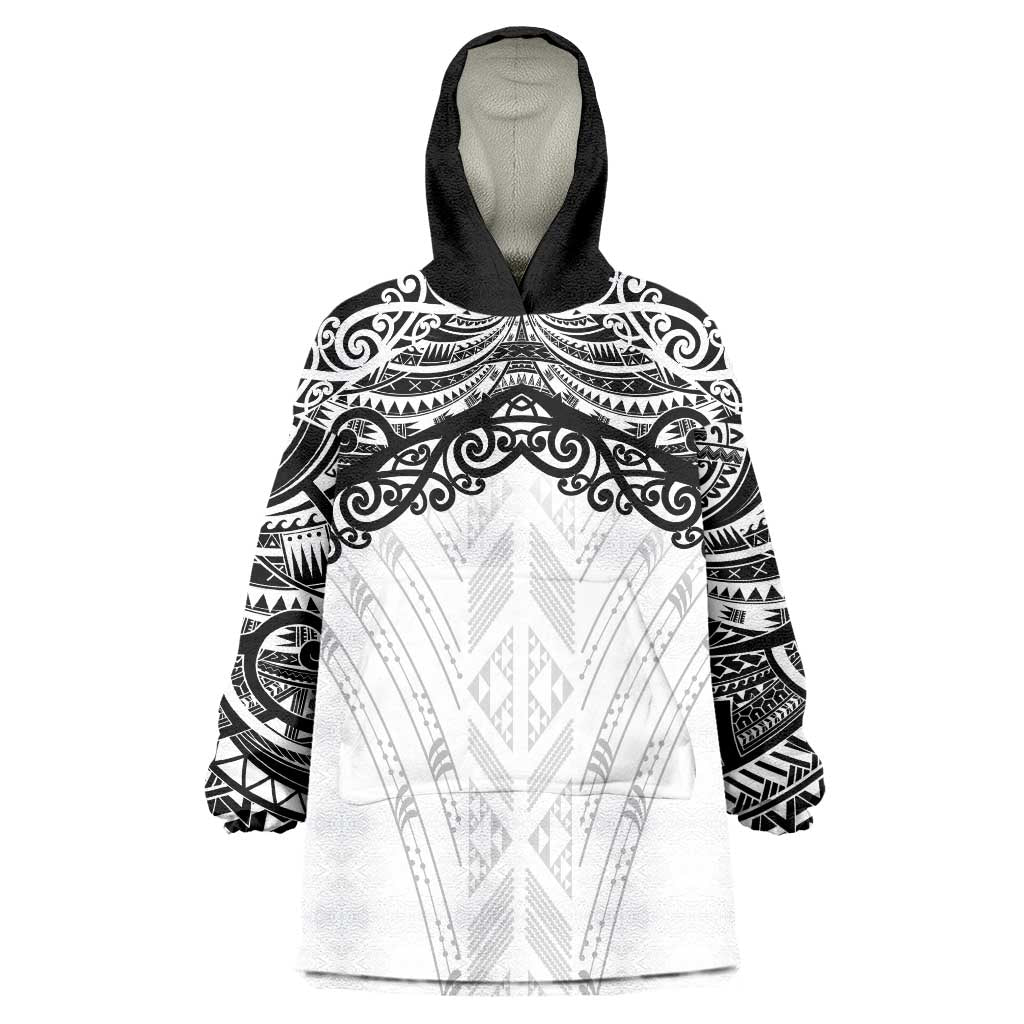 New Zealand Koru Fern Custom Wearable Blanket Hoodie Simple Taniko Motif