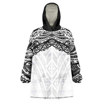 New Zealand Koru Fern Custom Wearable Blanket Hoodie Simple Taniko Motif