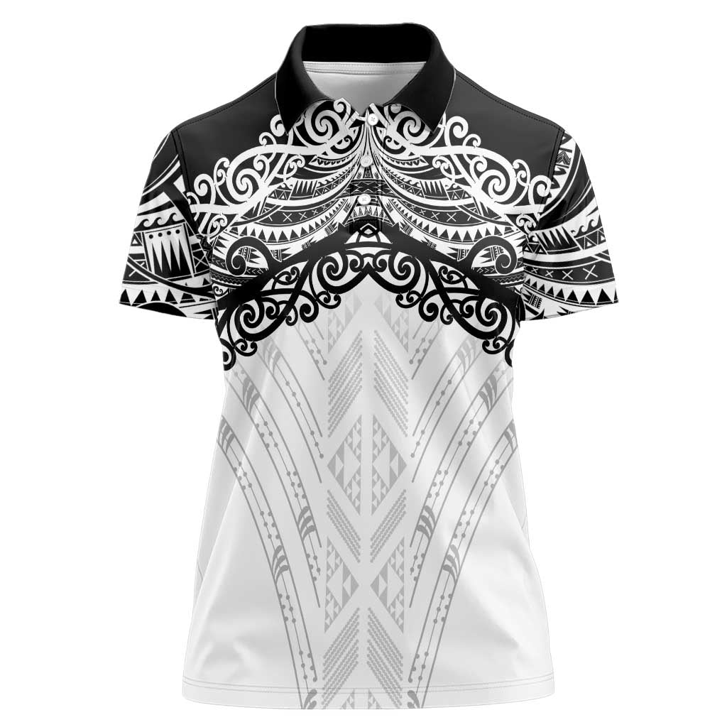 New Zealand Koru Fern Custom Women Polo Shirt Simple Taniko Motif