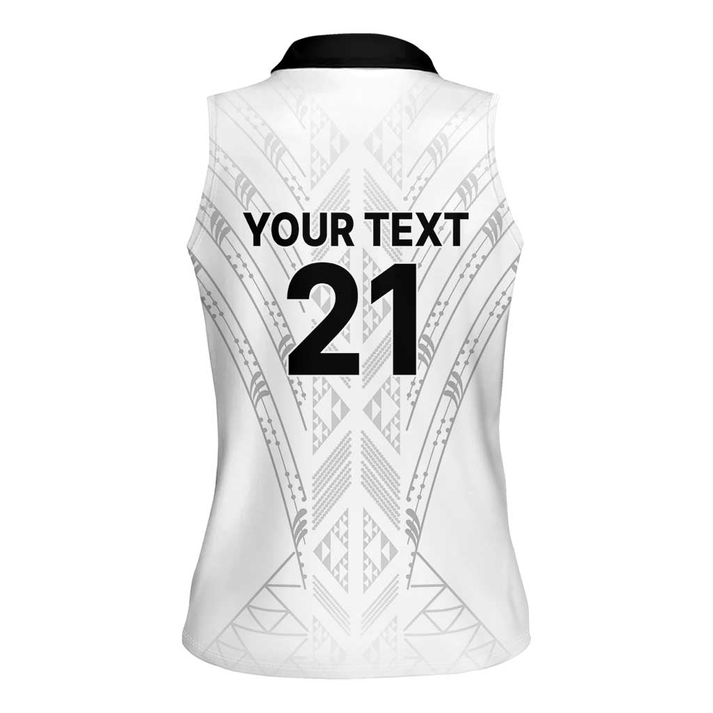 New Zealand Koru Fern Custom Women Sleeveless Polo Shirt Simple Taniko Motif