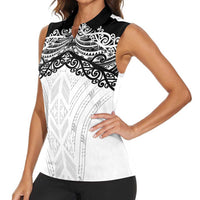 New Zealand Koru Fern Custom Women Sleeveless Polo Shirt Simple Taniko Motif