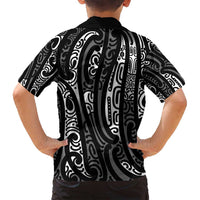New Zealand Maori Taniko Family Matching Puletasi and Hawaiian Shirt Black Kowhaiwhai Puhoro LT9 - Polynesian Pride