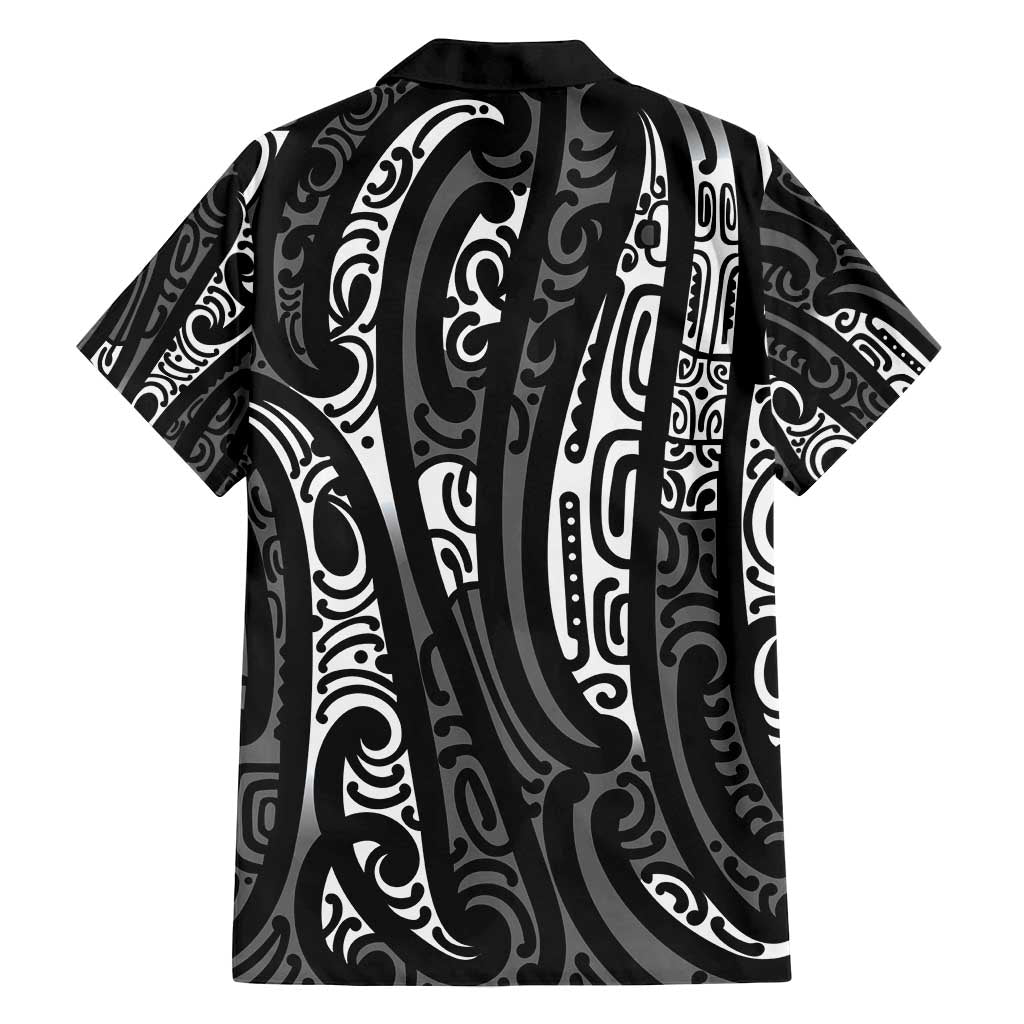 New Zealand Maori Taniko Family Matching Puletasi and Hawaiian Shirt Black Kowhaiwhai Puhoro LT9 - Polynesian Pride