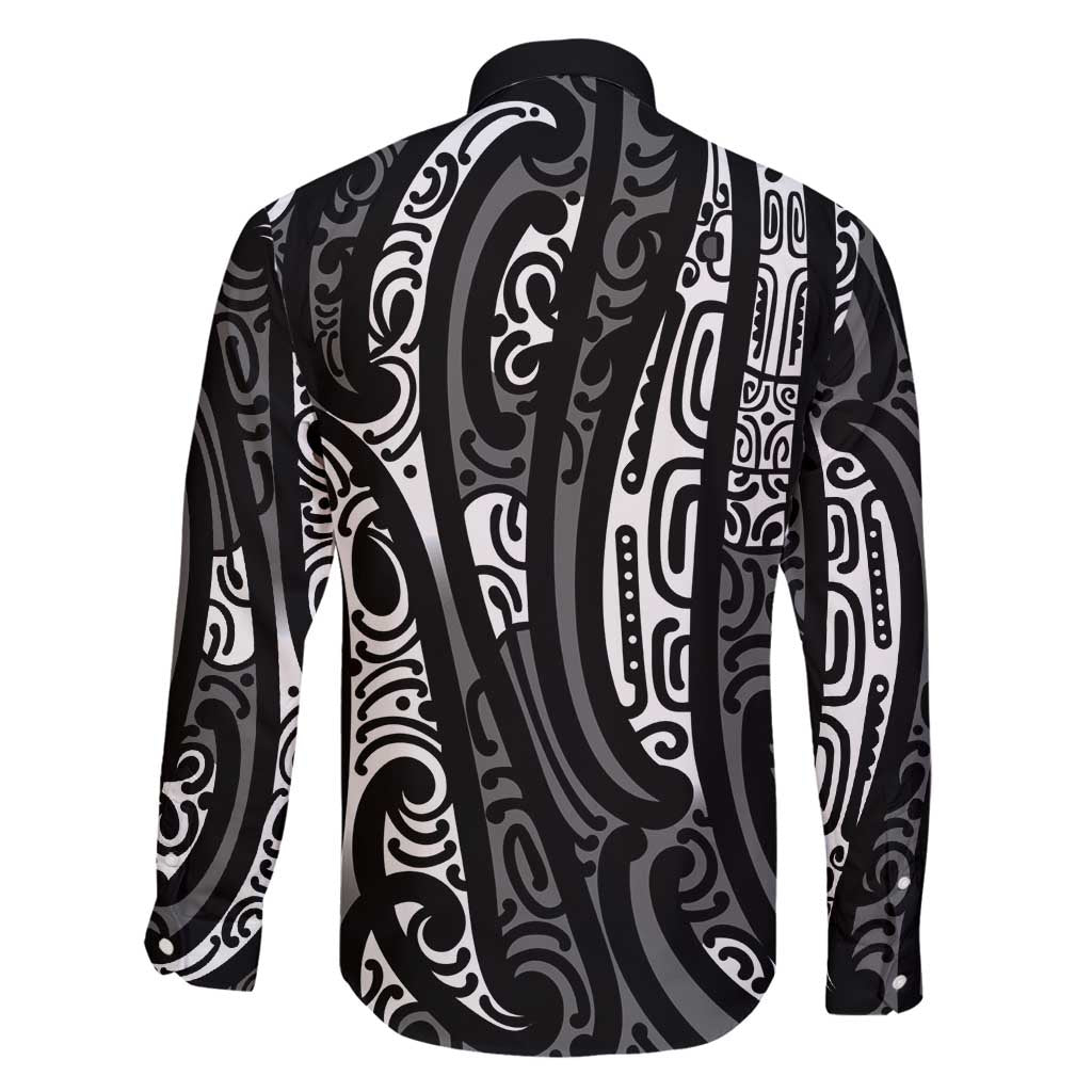 New Zealand Maori Taniko Family Matching Summer Maxi Dress and Hawaiian Shirt Black Kowhaiwhai Puhoro LT9 - Polynesian Pride