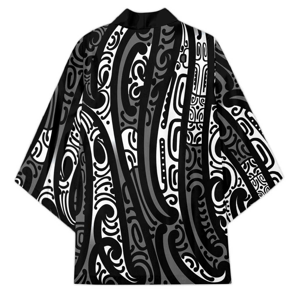 New Zealand Maori Taniko Kimono Black Kowhaiwhai Puhoro - Polynesian Pride