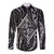 New Zealand Maori Taniko Long Sleeve Button Shirt Black Kowhaiwhai Puhoro