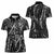 New Zealand Maori Taniko Women Polo Shirt Black Kowhaiwhai Puhoro