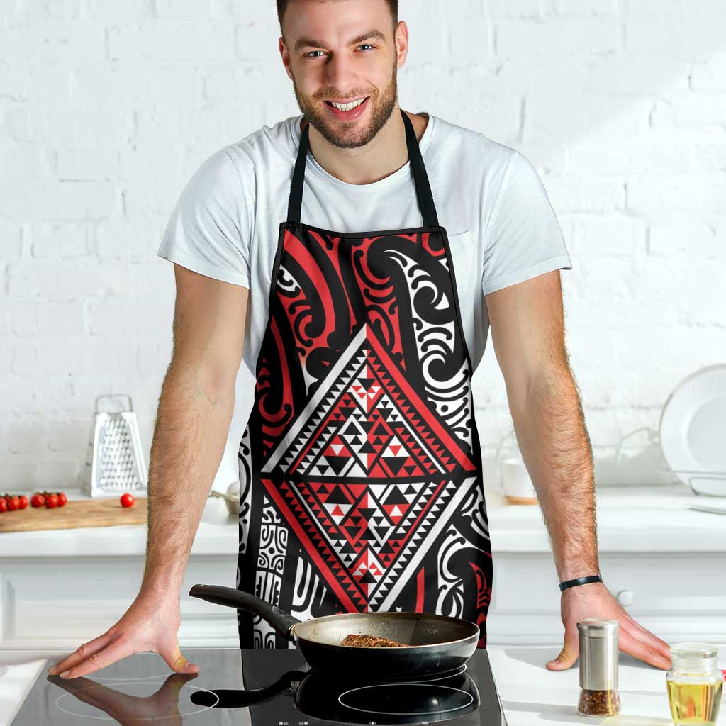 New Zealand Maori Taniko Apron Red Kowhaiwhai Puhoro - Polynesian Pride